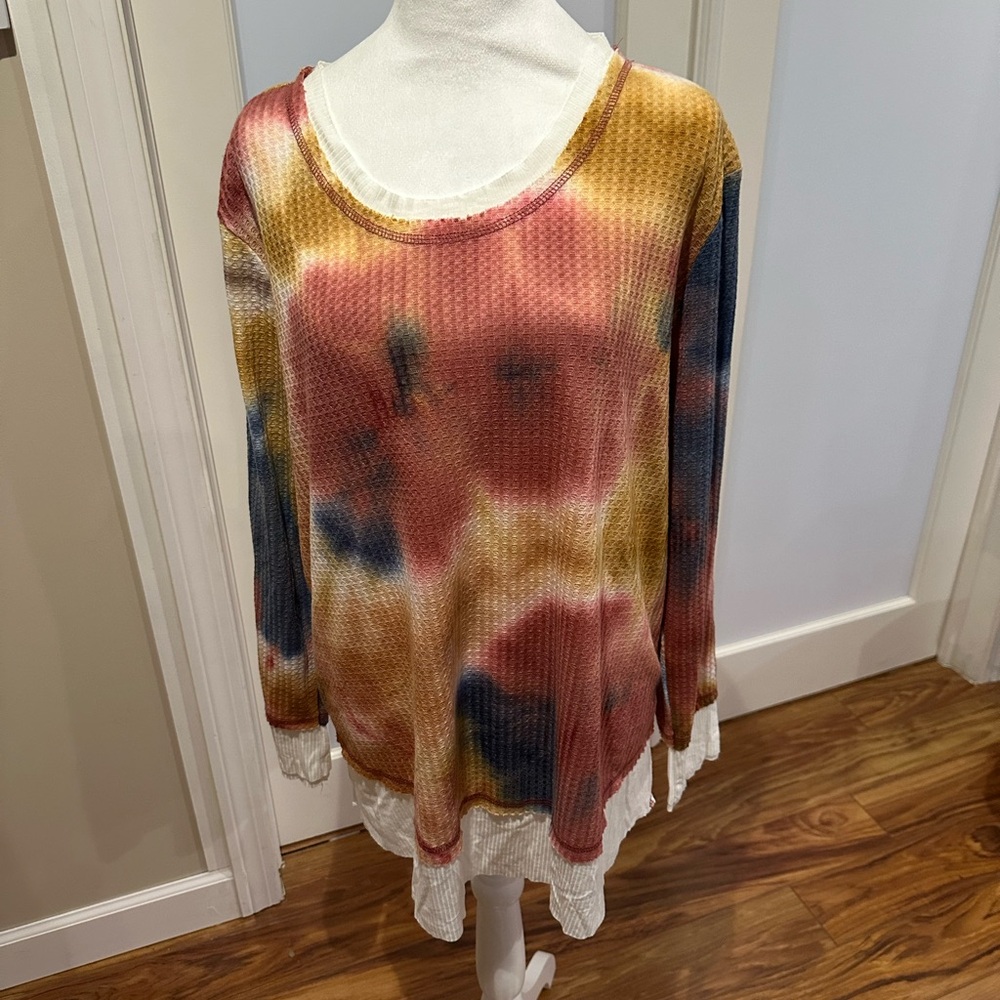 Cactus & Pearl Multicolor Tie-Dye Women's Top -Sz XL